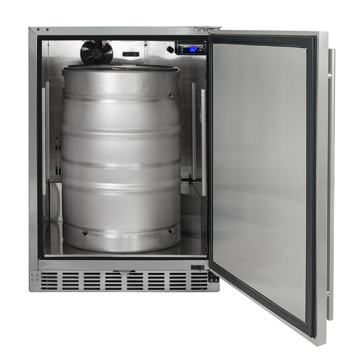 24" Wide Dual Tap All Stainless Steel Outdoor BuiltIn Right Hinge Kegerator with Kit SKU: BF MPHK38SSU-2