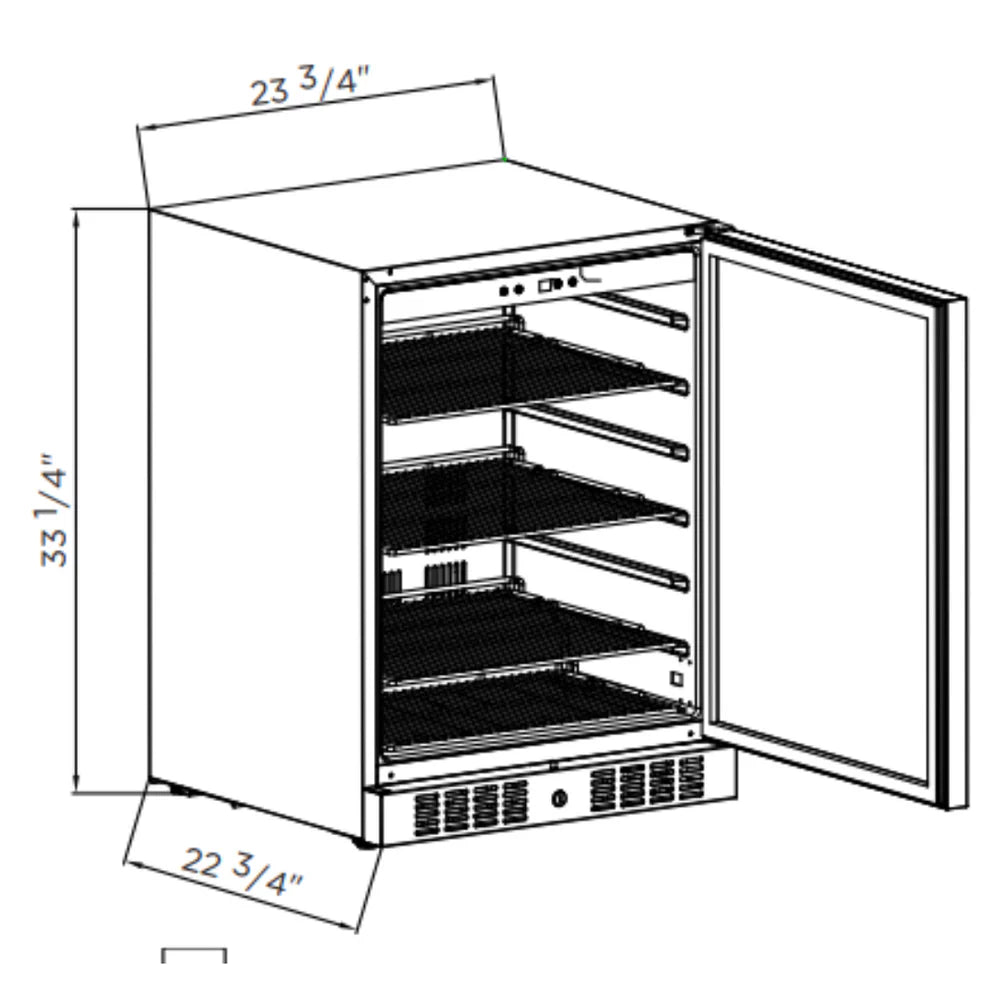 24" Coyote Outdoor Refrigerator Right/Left Hinge - C1BIR24-R/L