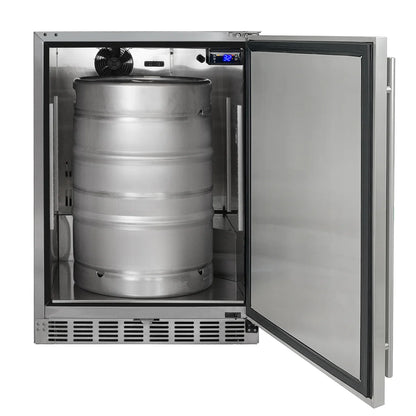 24" Wide Dual Tap All Stainless Steel Outdoor BuiltIn Right Hinge Kegerator with Kit   SKU: BF MPHK38SSU-2